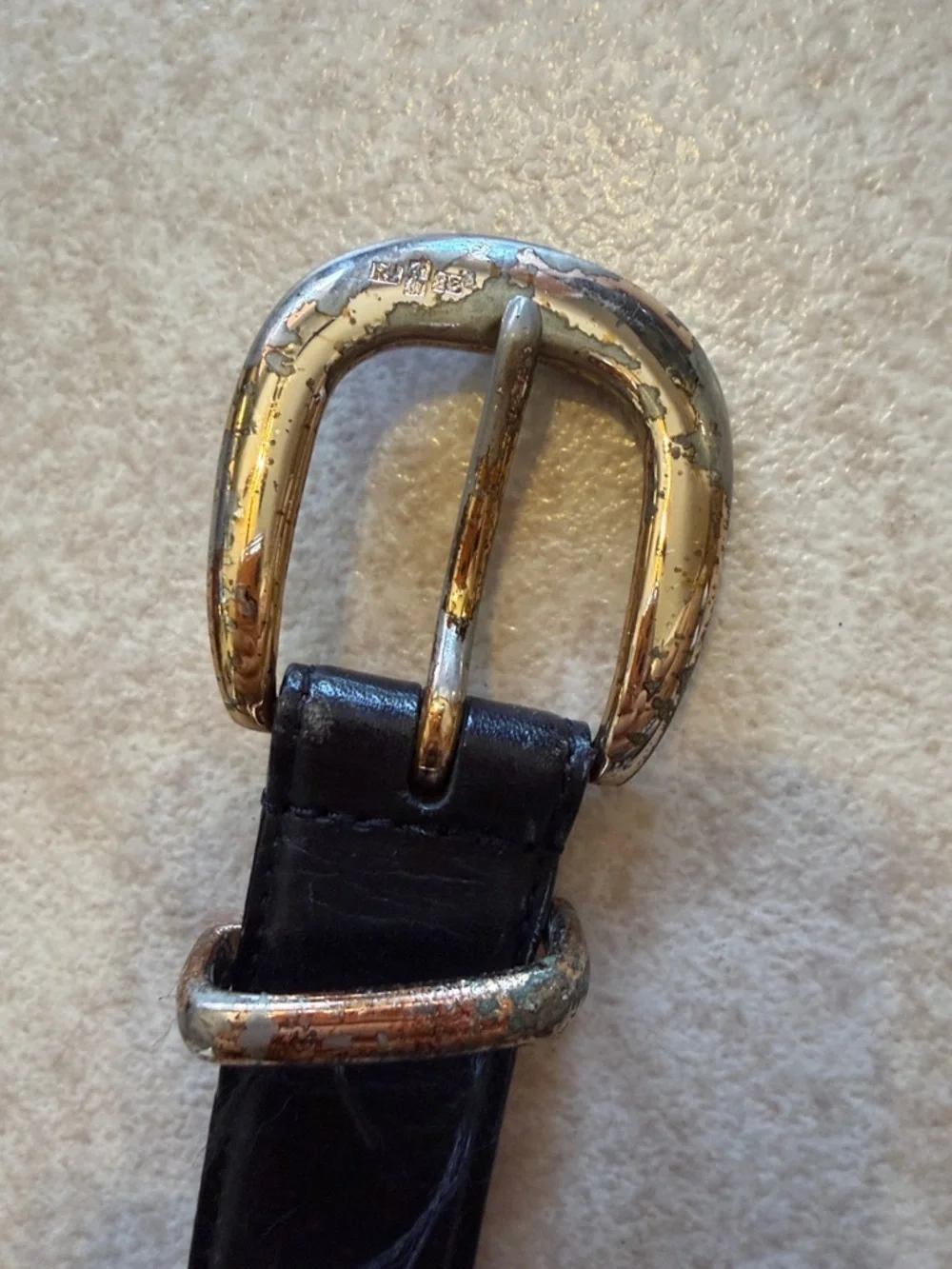 Vintage Ralph Lauren Brown Leather Belt with Dark Edge
